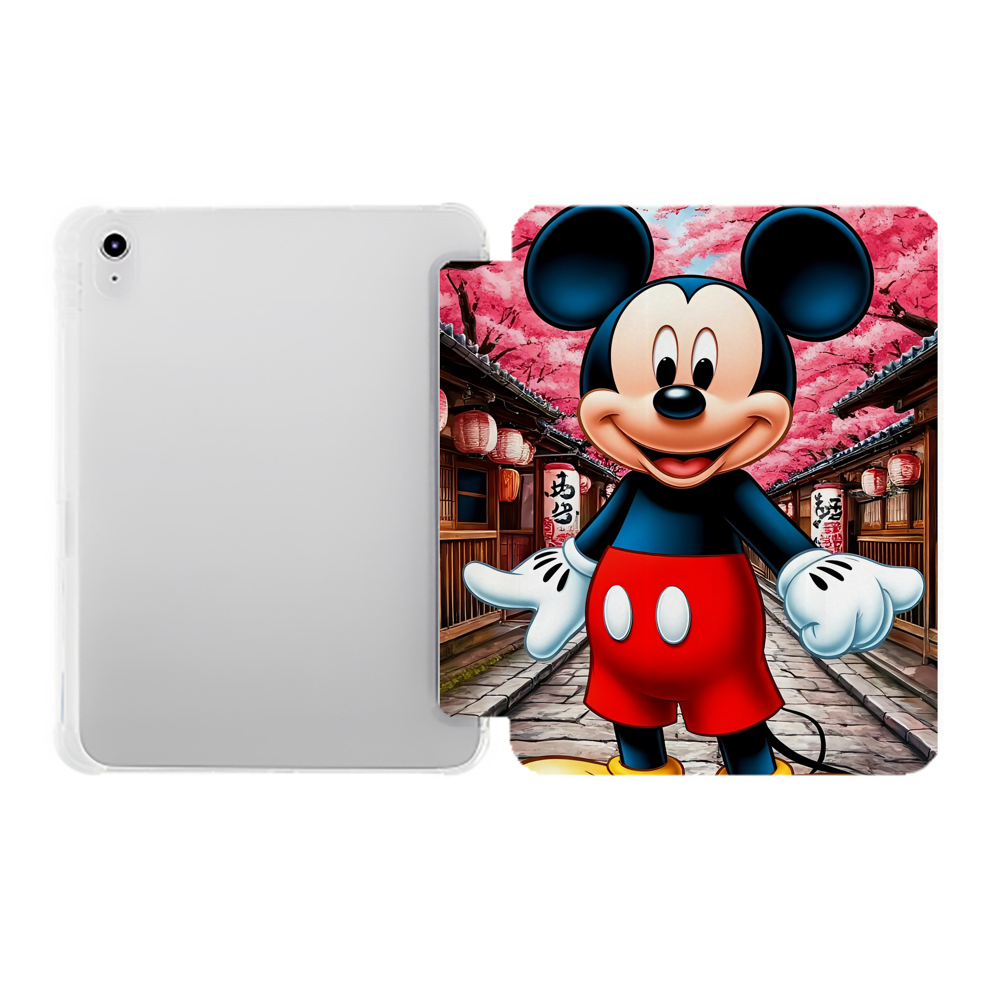 （画像用） ミッキーマウス Mickey Mouse IPad ケース ペン収納付き 三つ折りスタンド PUレザー×シリコン 対応機種9.5/10.5/10.9インチ